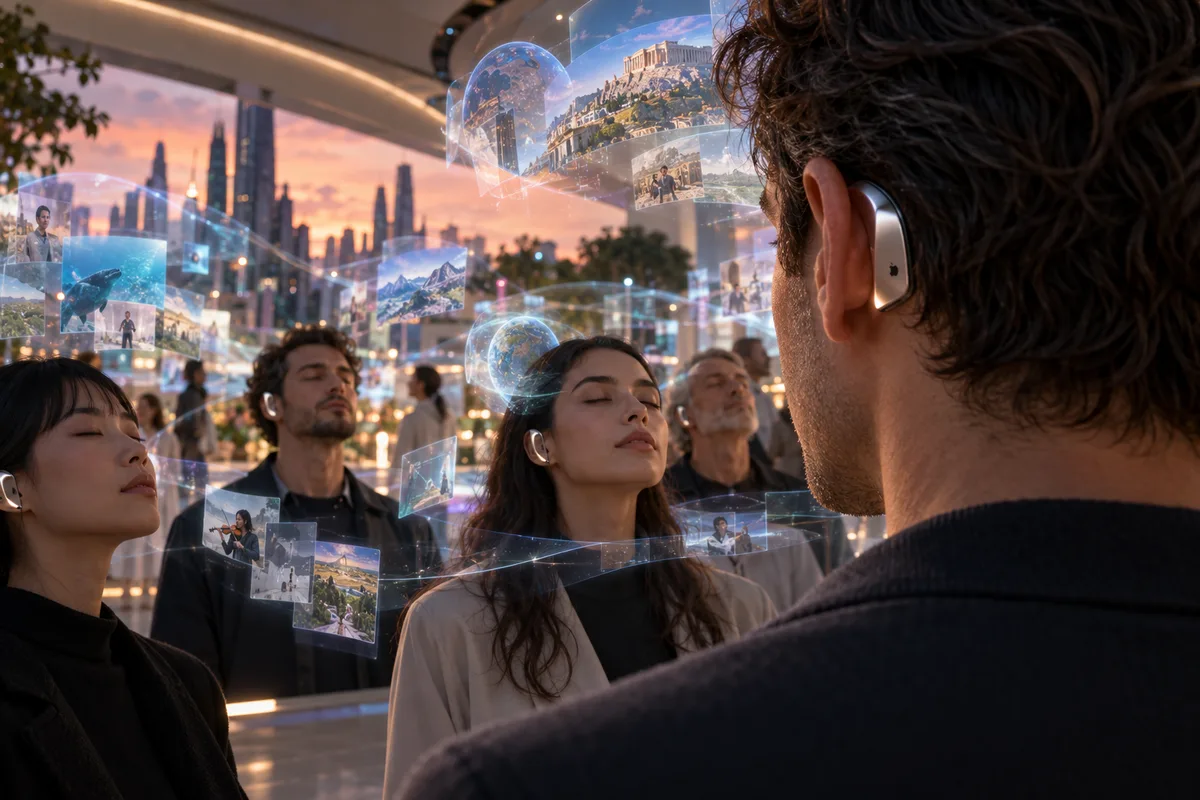 Conexión holográfica al atardecer